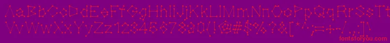 Dotnation-Schriftart – Rote Schriften auf violettem Hintergrund