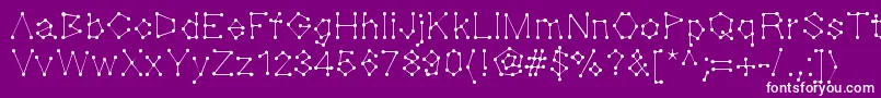 Dotnation-Schriftart – Weiße Schriften auf violettem Hintergrund