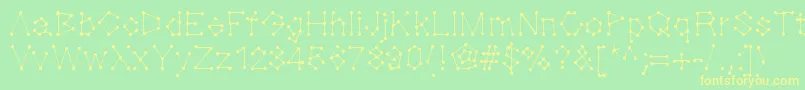 Dotnation-Schriftart – Gelbe Schriften auf grünem Hintergrund
