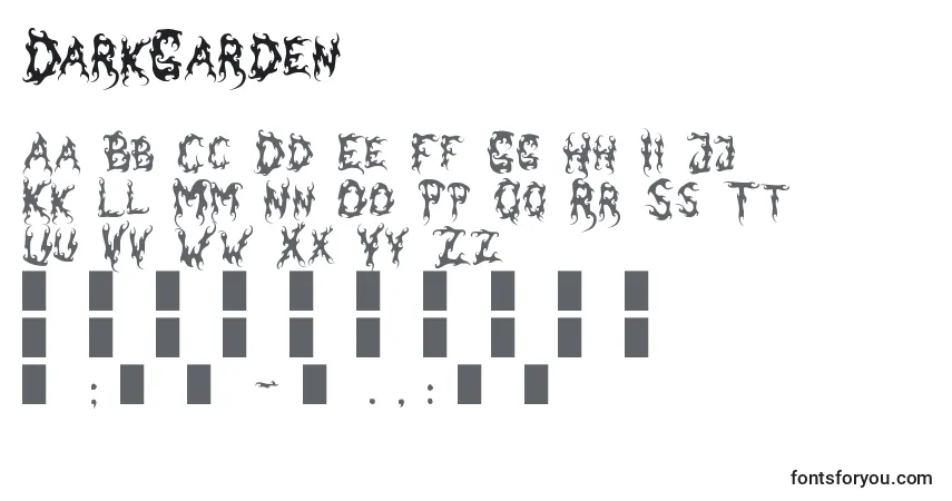 DarkGardenフォント–アルファベット、数字、特殊文字