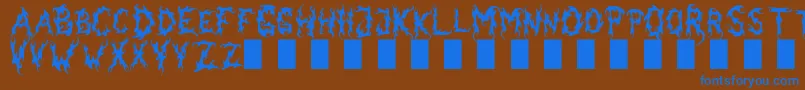 Czcionka DarkGarden – niebieskie czcionki na brązowym tle