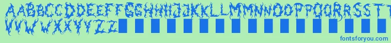 Czcionka DarkGarden – niebieskie czcionki na zielonym tle
