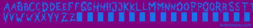 フォントDarkGarden – 紫色の背景に青い文字
