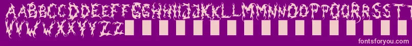 DarkGarden-Schriftart – Rosa Schriften auf violettem Hintergrund