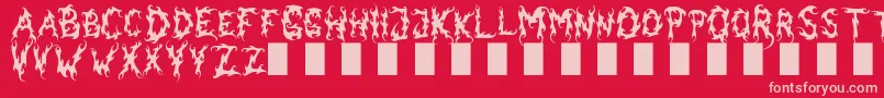 フォントDarkGarden – 赤い背景にピンクのフォント