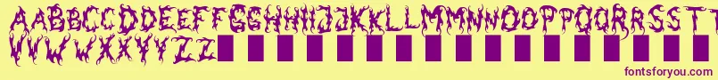 DarkGarden-Schriftart – Violette Schriften auf gelbem Hintergrund