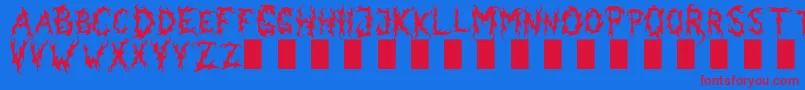 フォントDarkGarden – 赤い文字の青い背景