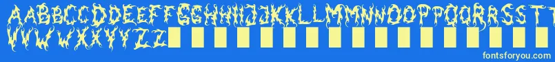 DarkGarden-fontti – keltaiset fontit sinisellä taustalla