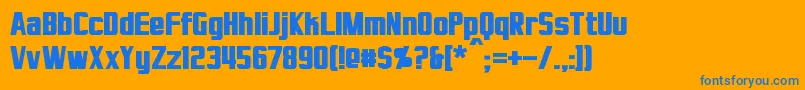 VirtucorpBold Font – Blue Fonts on Orange Background