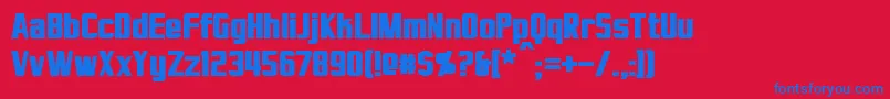 VirtucorpBold-fontti – siniset fontit punaisella taustalla