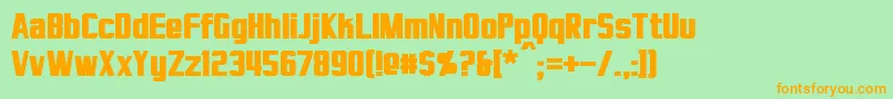 VirtucorpBold-Schriftart – Orangefarbene Schriften auf grünem Hintergrund