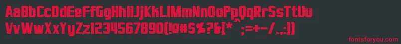 VirtucorpBold Font – Red Fonts on Black Background