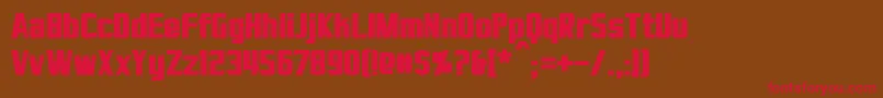 VirtucorpBold Font – Red Fonts on Brown Background