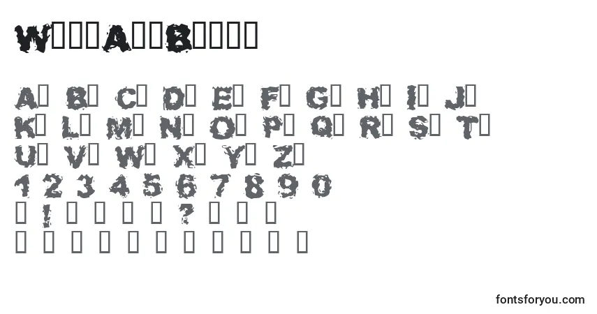 Шрифт WaitAndBleed – алфавит, цифры, специальные символы