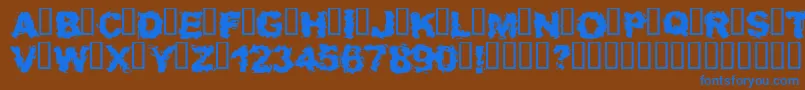 WaitAndBleed Font – Blue Fonts on Brown Background