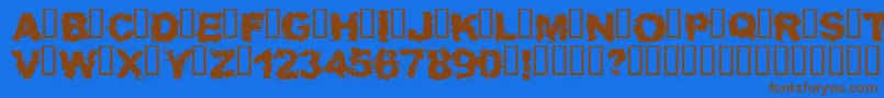 WaitAndBleed Font – Brown Fonts on Blue Background