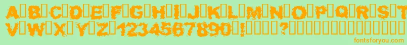 WaitAndBleed Font – Orange Fonts on Green Background