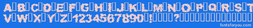 WaitAndBleed Font – Pink Fonts on Blue Background