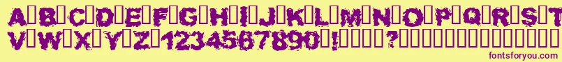 WaitAndBleed Font – Purple Fonts on Yellow Background