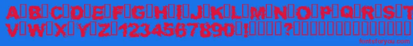 WaitAndBleed Font – Red Fonts on Blue Background