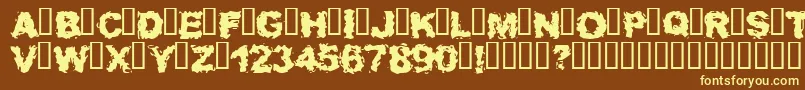 WaitAndBleed Font – Yellow Fonts on Brown Background