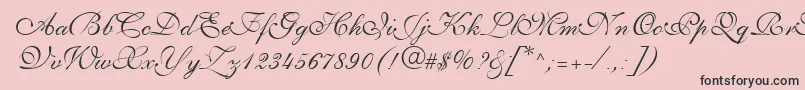PenTweaksThreeSsi-fontti – mustat fontit vaaleanpunaisella taustalla