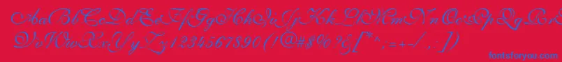 PenTweaksThreeSsi Font – Blue Fonts on Red Background