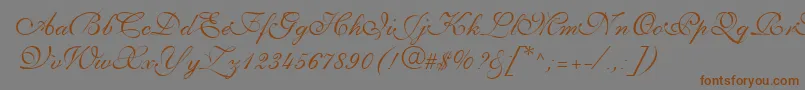 PenTweaksThreeSsi Font – Brown Fonts on Gray Background