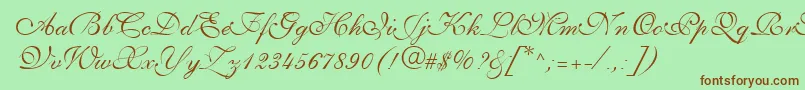 PenTweaksThreeSsi Font – Brown Fonts on Green Background