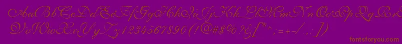 PenTweaksThreeSsi-fontti – ruskeat fontit violetilla taustalla