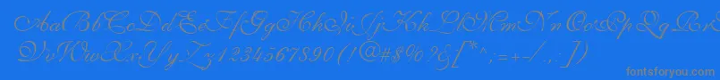 フォントPenTweaksThreeSsi – 青い背景に灰色の文字