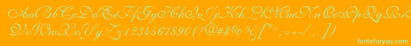 Шрифт PenTweaksThreeSsi – зелёные шрифты на оранжевом фоне