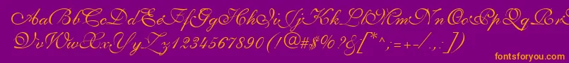 PenTweaksThreeSsi Font – Orange Fonts on Purple Background