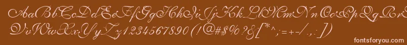 PenTweaksThreeSsi Font – Pink Fonts on Brown Background