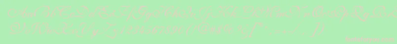 PenTweaksThreeSsi-fontti – vaaleanpunaiset fontit vihreällä taustalla