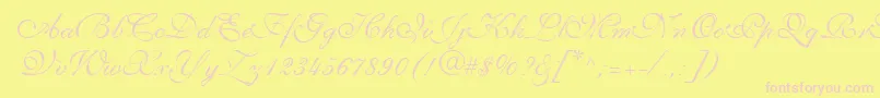 PenTweaksThreeSsi Font – Pink Fonts on Yellow Background