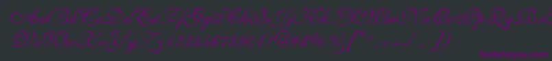 PenTweaksThreeSsi-fontti – violetit fontit mustalla taustalla