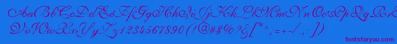 PenTweaksThreeSsi Font – Purple Fonts on Blue Background