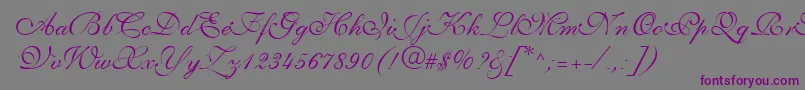 Шрифт PenTweaksThreeSsi – фиолетовые шрифты на сером фоне