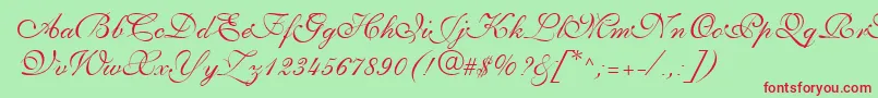 PenTweaksThreeSsi Font – Red Fonts on Green Background