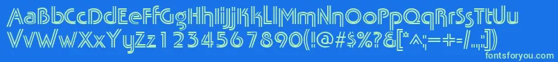 TabathafrescoRegular Font – Green Fonts on Blue Background