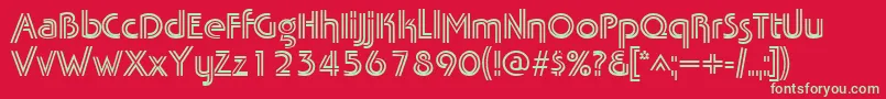 フォントTabathafrescoRegular – 赤い背景に緑の文字