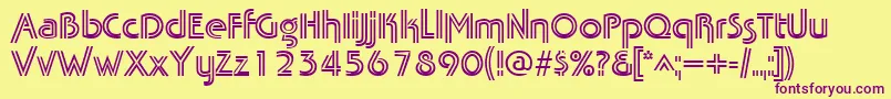 TabathafrescoRegular Font – Purple Fonts on Yellow Background