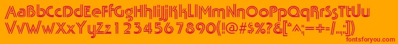 TabathafrescoRegular Font – Red Fonts on Orange Background