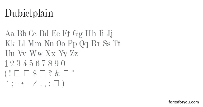 A fonte Dubielplain – alfabeto, números, caracteres especiais