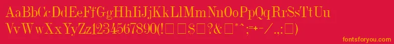 Dubielplain Font – Orange Fonts on Red Background