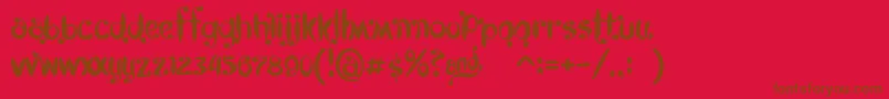 Шрифт Kyboshed – коричневые шрифты на красном фоне