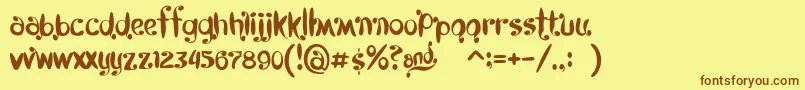 Kyboshed Font – Brown Fonts on Yellow Background