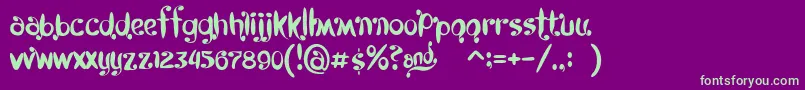 Kyboshed Font – Green Fonts on Purple Background