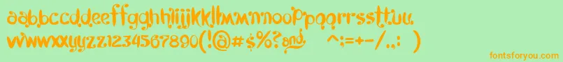 Kyboshed Font – Orange Fonts on Green Background